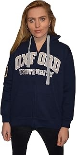 Sweat à capuche zippé unisexe sous licence de l'université d'oxford, bleu marine
