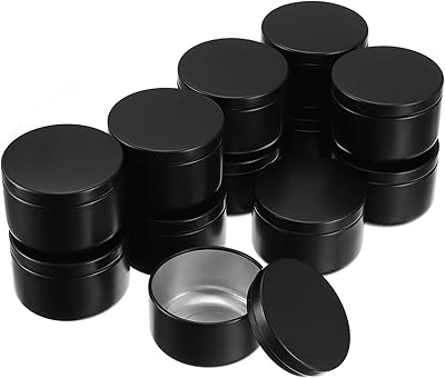 Helvety 12 pièces bougie ronde en métal en aluminium récipients de bougie vides