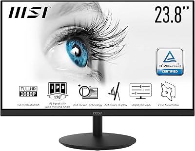 Moniteur msi pro mp242, 23,8", fixe, fhd (1920 x 1080), 75 hz, ips