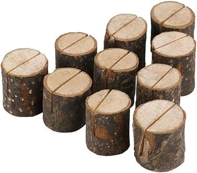 10 pièces porte-numéro de table en bois - pince à notes à tige