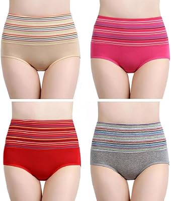 Culotte taille haute en coton pour femmes couverture complète gainant le ventre