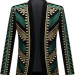 Byjtrl veste blazer élégante brodée noire et dorée pour hommes par kurt prince