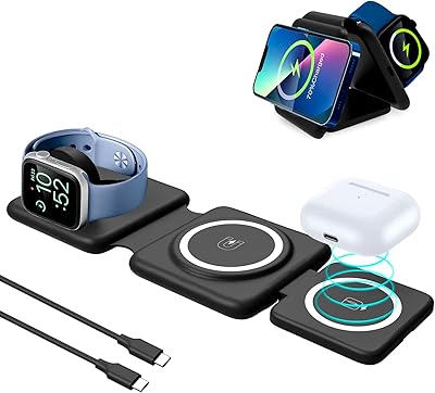 Chargeur sans fil nikomi 3 en 1, support de charge magnétique pliable, chargeur
