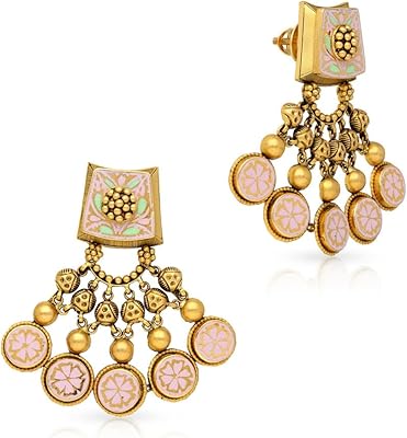 Boucles d'oreilles en or 22 carats (916) de malabar et diamants, eg0720065_y, or