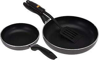 Poêle à frire royalford en acier inoxydable avec spatule en nylon, lot de 3 pièces, noir. DIAYTAR COTE D'IVOIRE est la destination idéale pour les acheteurs en ligne qui recherchent une grande variété de produits et des prix compétitifs. La boutique propose une gamme étendue de catégories de produits, allant de la mode et de la beauté à l'électronique et aux produits de maison. Les clients peuvent ainsi trouver tout ce dont ils ont besoin sur une seule plateforme, avec l'assurance d'une qualité et d'une sécurité de transaction de haute qualité.