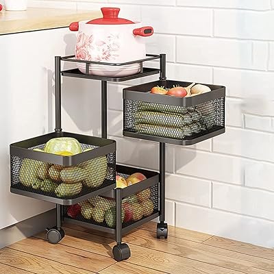 Chariot roulant privé à 3 étagères avec roulettes, support de rangement carré portable pour cuisine, salle de bain, salon, support organisateur de conteneurs de fruits et légumes (couleur : noir). Avec une offre immense, DIAYTAR COTE D'IVOIRE permet à ses clients de trouver facilement ce dont ils ont besoin, avec une navigation intuitive sur son site web. Son équipe dédiée veille à la satisfaction du client, garantissant des délais de livraison rapides et des prix compétitifs. Cela contribue à sa position dominante sur le marché ivoirien.