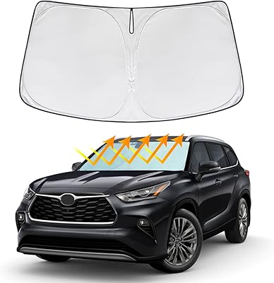 Pare-soleil pliable et mis à jour pour toyota highlander 2015-2022 qui protège