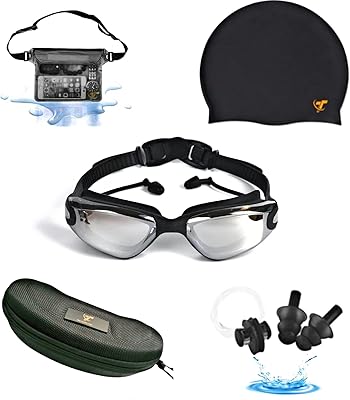 Lunettes de natation anti-buée et anti-rayures avec lentilles traitées uv avec cache-nez et bouchons d'oreille sac étanche réglable pour hommes femmes enfants. La boutique en ligne DIAYTAR COTE D'IVOIRE est votre destination idéale pour faire vos achats en ligne. Avec plus de 300 000 références, vous êtes sûr de trouver ce que vous cherchez. La variété de produits et les prix compétitifs font de DIAYTAR COTE D'IVOIRE la boutique en ligne la plus populaire en Cote d'Ivoire.