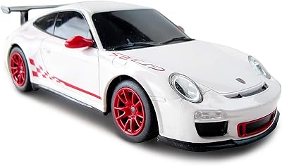 Voiture jouet porsche gt3 rs rc sous licence officielle, échelle 1:24, phares
