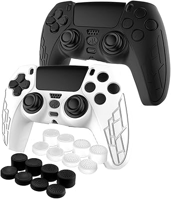 Ensemble de housses en silicone antidérapantes et anti-poussière nalanda pour manette playstation 5