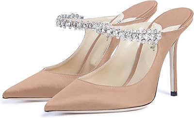 Sandales à talons hauts en satin à bout pointu pour femmes, chaussures à