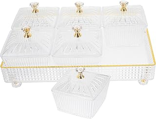 Plateau de service d'apéritifs en cristal elipis : plateau à collation à 6