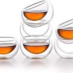 Un ensemble de 10 tasses à thé double couche en verre transparent, au