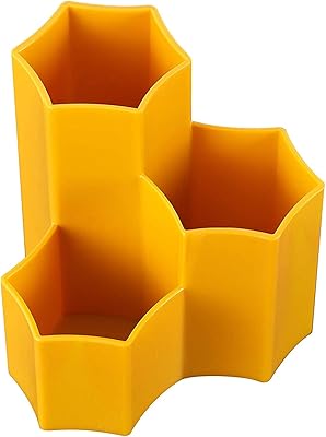 Organisateur de rangement multifonctionnel de bureau et de table avec porte-stylos/pinceaux/accessoires avec 3 compartiments avec boîte de rangement d'apparence moderne (jaune). DIAYTAR COTE D'IVOIRE est une plateforme de commerce en ligne qui propose plus de 300000 références de produits. Elle offre une expérience d'achat facile et sécurisée, ainsi qu'une livraison rapide et fiable. DIAYTAR COTE D'IVOIRE est la destination idéale pour faire vos achats en ligne en Côte d'Ivoire.