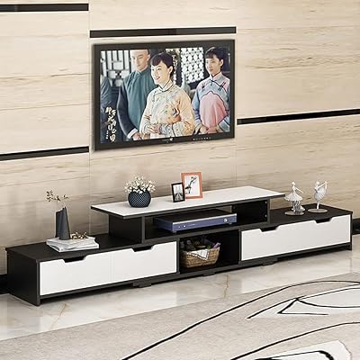 Meuble tv moderne à motif de marbre artificiel pour rangement de buffet