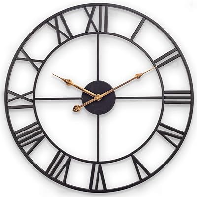Grande horloge murale 80 cm pour la décoration intérieure du salon, horloges artistiques en fer sans tic-tac et chiffres romains, métal ancien, grande taille (80 cm, noir). Avec plus de 300 000 références, DIAYTAR COTE D'IVOIRE est en mesure de répondre aux besoins de tous les clients, quel que soit leur âge ou leurs intérêts. La boutique en ligne régulièrement met à jour ses collections pour refléter les dernières tendances et les produits les plus populaires. De cette façon, les clients peuvent toujours trouver quelque chose de nouveau et d'intéressant à chaque visite.