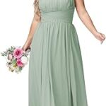 Robes de demoiselle d'honneur grande taille pour femmes avec poches, dos nu