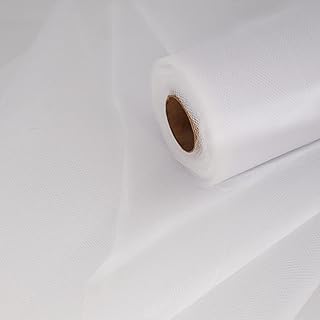 Rouleaux de tulle blanc 54" x 20 m, tissu tulle pour décoration