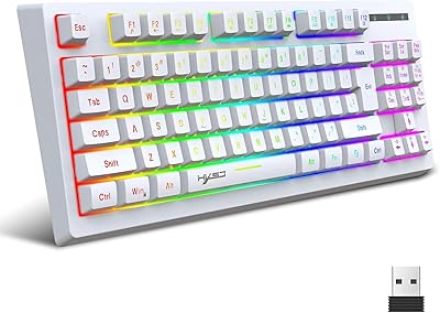 Clavier hxsj l100 2,4 g à membrane sans fil, 87 touches avec éclairage