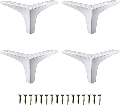 Pieds de meuble en métal josh de 4 pouces, ensemble de 4 pieds
