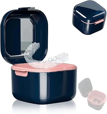 Ensemble de coffret de fixation avec passoire, grand étui pour protège-dents avec charnière