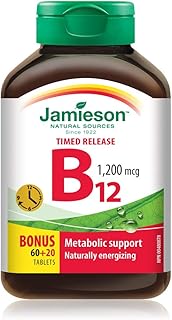 Jamieson vitamine b12 (cobalamine) 1200 mcg, libération prolongée, 180 comprimés