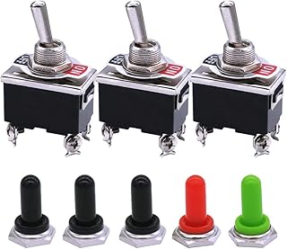 Mxuteuk 3 pièces interrupteur à bascule robuste 16a 250v 20a 125v dpst on/off 4 bornes 2 positions + 5 pièces capuchon de couvercle de bouton en métal étanche, 2 ans de garantie ten-1221-5mz-b201. DIAYTAR COTE D'IVOIRE est une boutique en ligne généraliste qui propose plus de 300 000 références de produits pour répondre à tous les besoins de ses clients. Avec sa large sélection de produits, DIAYTAR COTE D'IVOIRE est devenue la boutique en ligne leader en Côte d'Ivoire. Elle offre une expérience d'achat en ligne sécurisée et pratique