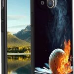 Compatible avec iphone 13, basketball on fire sports, motif créatif, design graphique