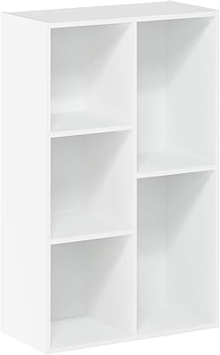 Étagère ouverte double face frono, 5 cubes de lauder, blanc