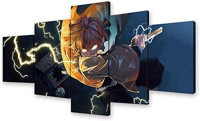 Affiche anime demon slayer kimetsu no yaiba imprimée sur toile pour salon