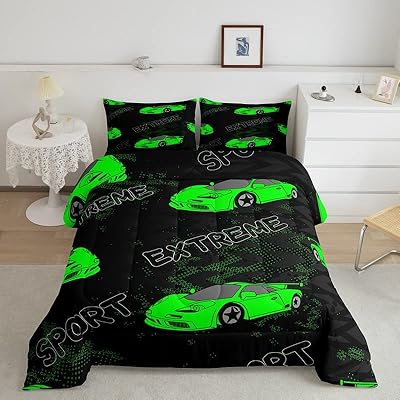 Feelyou parure de lit voiture de course pour garçons - parure de lit pour enfants - voiture de sport de vitesse - décoration pour filles - couette de voiture de course - sports extrêmes - vert fluo - parure de lit pour chambre à coucher - queen. La boutique en ligne DIAYTAR COTE D'IVOIRE propose une grande variété de produits, allant de l'électroménager aux vêtements, en passant par les produits alimentaires. Avec plus de 300 000 références, les clients peuvent trouver tout ce dont ils ont besoin en un seul endroit. La boutique est réputée pour sa fiabilité et sa rapidité de livraison.