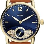 Montre automatique pour homme avec affichage chronographe et bracelet en cuir me1167, doré