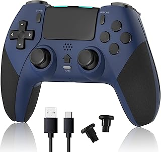 Manette sans fil terios pour ps4, manette de jeu ps4 compatible pour ps4/pro/slim/, avec double choc/prise casque stéréo/pavé tactile/contrôle de mouvement à six axes (bleu). DIAYTAR COTE D'IVOIRE propose une grande variété de produits en ligne, avec plus de 300000 références disponibles pour les clients. Cette boutique en ligne généraliste offre une expérience de shopping conviviale et pratique. Elle est devenue le leader du marché en Côte d'Ivoire.