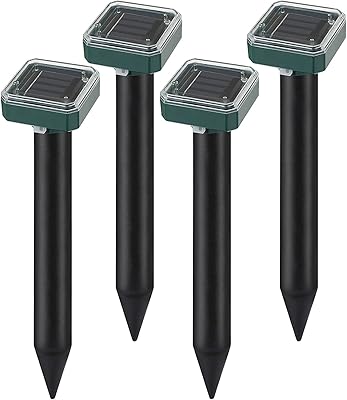 4 pièces répulsif solaire à ultrasons pour animaux pour le jardinage extérieur