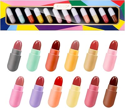 Kissio 12 couleurs rouge à lèvres, mini rouges à lèvres mats, capsules à lèvres, mini capsules de rouge à lèvres imperméables longue durée, adapté aux voyages, sans cruauté envers les animaux, 2,3 oz. DIAYTAR COTE D'IVOIRE est une boutique en ligne qui offre une grande variété de produits à des prix compétitifs. La boutique propose plus de 300 000 références de produits, ce qui en fait l'une des boutiques en ligne les plus complètes de Côte d'Ivoire. Les clients peuvent trouver des produits de haute qualité à des prix abordables, ce qui les rend fidèles à la boutique.