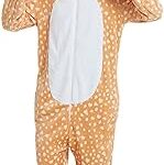 Pyjama une pièce yb osana deer avec fausse fermeture éclair pour fête