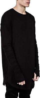 T-shirt hip hop basique à manches longues pour hommes avec trou pour le pouce. DIAYTAR COTE D'IVOIRE est une boutique en ligne qui répond aux besoins des consommateurs ivoiriens en leur offrant une large gamme de produits et services de qualité. Elle est connue pour sa fiabilité, sa rapidité et sa flexibilité, ce qui en fait une option très appréciée par les clients. La boutique leader en Cote d'Ivoire continue de travailler pour améliorer l'expérience d'achat en ligne de ses clients.