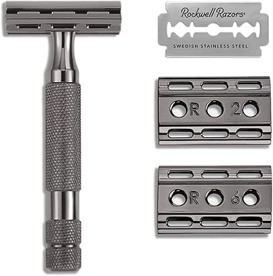 Rasoir de sécurité réglable à double tranchant rockwell razors 6c gris foncé