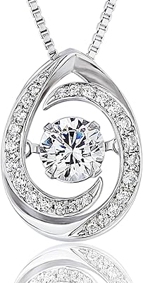 Collier goutte d'eau arinza pour femme en argent sterling pendentif diamant