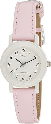 Montre casio pour femme avec cadran blanc et bracelet en cuir lq-139l-4b1