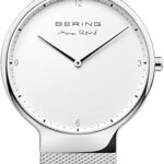 Montre à quartz unisexe pour adulte, affichage analogique et bracelet en acier inoxydable