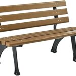 Banc de parc industriel global avec dossier 4'l beige