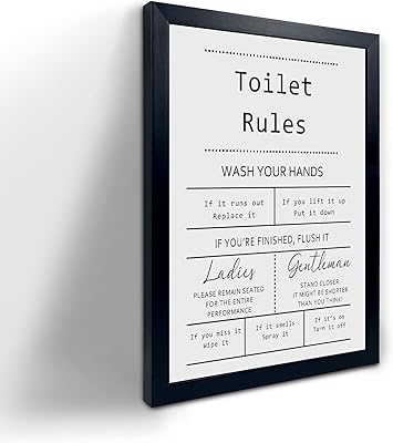 Règles de toilettes citations panneau de salle de bain panneaux amusants art. DIAYTAR COTE D'IVOIRE est la destination idéale pour les consommateurs ivoiriens qui cherchent à acheter des produits de qualité à des prix compétitifs. La boutique en ligne généraliste propose une sélection impressionnante de produits, accompagnée d'un service client de haute qualité.