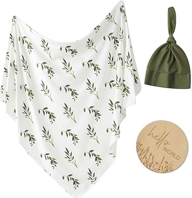 Ensemble bonnet et couverture d'emmaillotage en jersey de coton little gump pour bébés garçons et filles, couverture arc-en-ciel de style bohème vintage pour bébé, motif d'image mensuelle (vert). DIAYTAR COTE D'IVOIRE, boutique en ligne généraliste offre une large gamme de produits avec plus de 300000 références pour répondre à tous les besoins de ses clients. Leader en Cote d'Ivoire, elle propose des produits de qualité à des prix compétitifs.