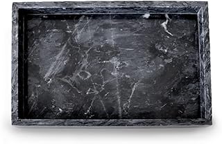Plateau en marbre noir minuit au design italien de luxe kitchi - plateau de vanité de salle de bain, organisateur pour table basse, bougies, savon, serviettes et porte-parfum. DIAYTAR COTE D'IVOIRE est une boutique en ligne généraliste qui propose plus de 300000 références de produits, offrant aux clients une large gamme de choix pour répondre à leurs besoins.