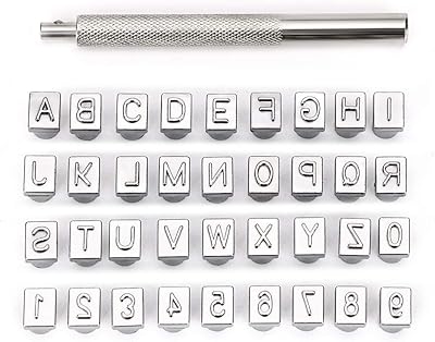 Outil de poinçonnage pour l'artisanat du cuir, grande poignée de poinçonnage de lettres
