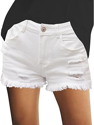 Short en jean déchiré extensible décontracté d'été pour femme