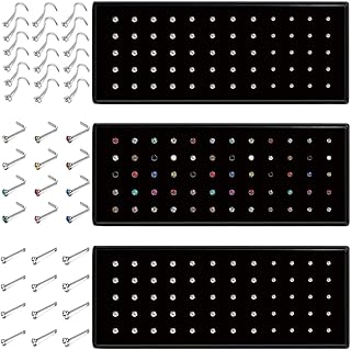 3 ensembles de 180 anneaux de nez nez chirurgicaux hypoallergéniques en acier inoxydable