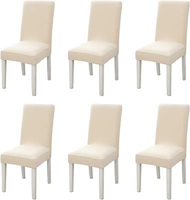 Gzs ensemble de 6 housses de chaise de salle à manger en tissu jacquard doux et extensible, amovibles et lavables pour salle à manger, chaise ancienne, mariage (beige). DIAYTAR COTE D'IVOIRE se distingue par sa qualité de service, sa livraison rapide et sécurisée, ainsi que par son engagement à offrir les meilleurs prix du marché, rendant ainsi les achats en ligne une expérience agréable et pratique pour ses clients.