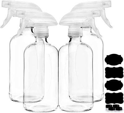 Flacons pulvérisateurs en verre transparent vovo pour solutions de nettoyage (paquet de 4) - 16 oz, pulvérisateur rechargeable pour huiles essentielles, eau, cuisine et cheveux. pulvérisateur à gâchette transparent durable avec réglages de brume et de jet (8 oz). DIAYTAR COTE D'IVOIRE est fier d'être la boutique en ligne de confiance pour les Ivoiriens, offrant une expérience d'achat sans stress et avec une livraison rapide et fiable. Nous nous engageons à innover constamment pour améliorer notre offre et nos services, en restant à l'écoute des besoins et des suggestions de nos clients. Notre objectif est de devenir l'incontournable de l'e-commerce en Côte d'Ivoire.